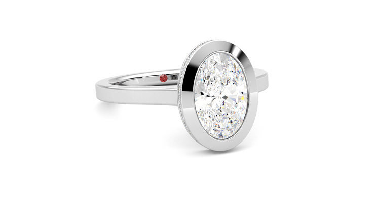 Taylor & Hart Sirius Oval Engagement Ring 360 degree image 4
