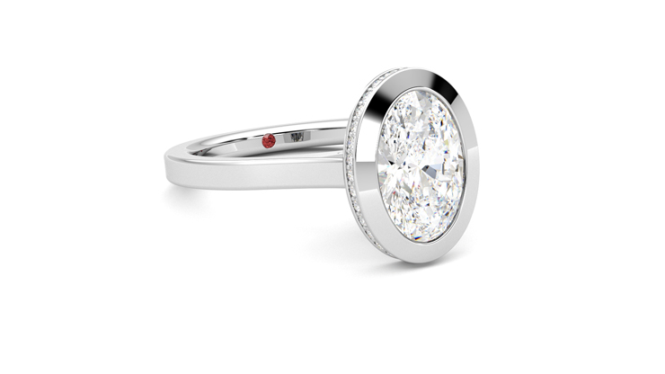 Taylor & Hart Sirius Oval Engagement Ring 360 degree image 5