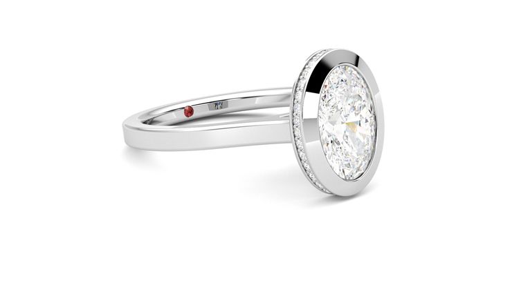 Taylor & Hart Sirius Oval Engagement Ring 360 degree image 6
