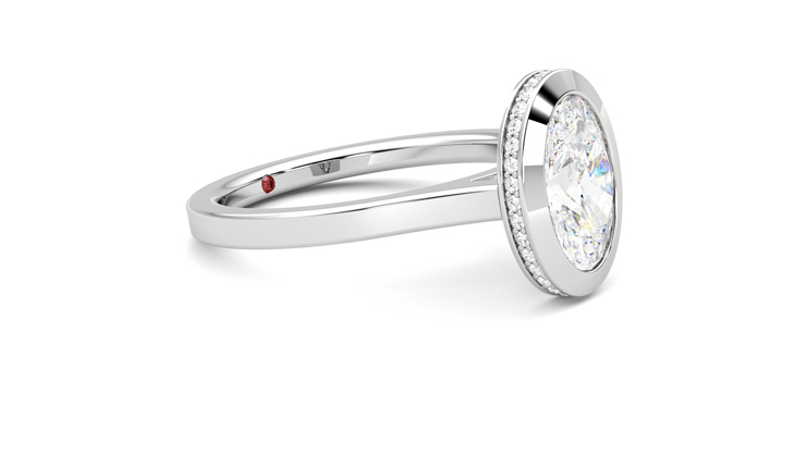 Taylor & Hart Sirius Oval Engagement Ring 360 degree image 7