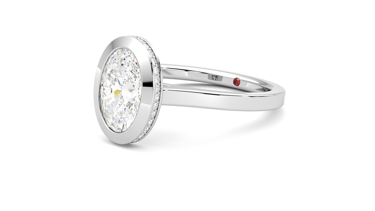 Taylor & Hart Sirius Oval Engagement Ring 360 degree image 24