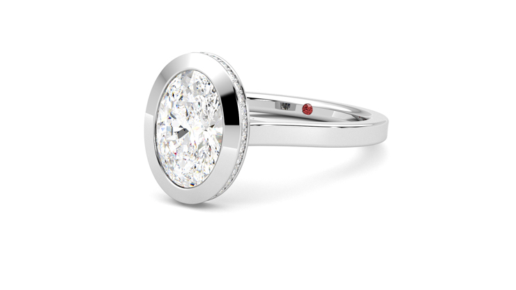 Taylor & Hart Sirius Oval Engagement Ring 360 degree image 25
