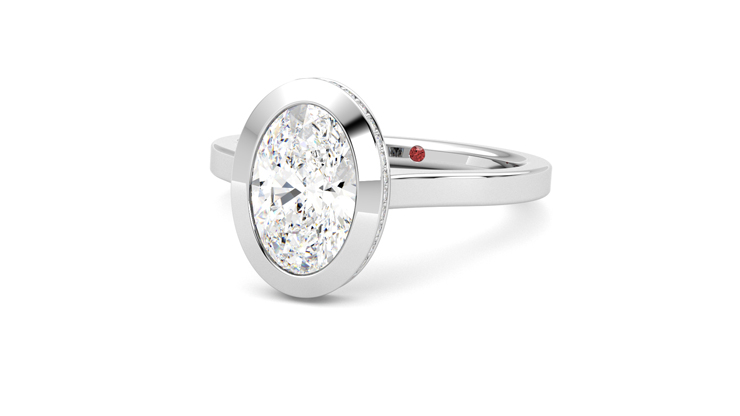 Taylor & Hart Sirius Oval Engagement Ring 360 degree image 26