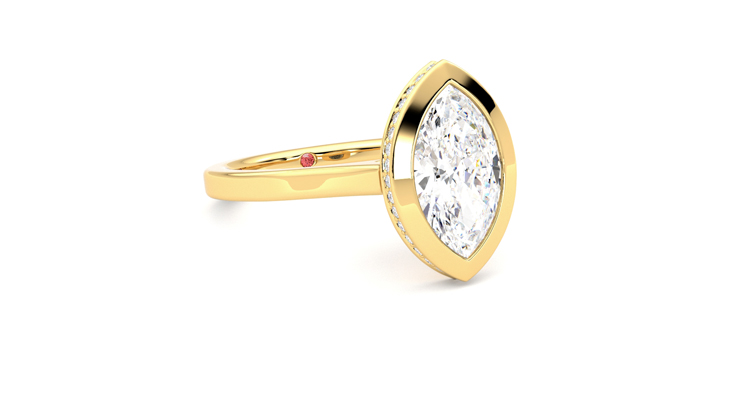 Taylor & Hart Sirius Marquise Engagement Ring 360 degree image 5