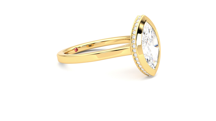 Taylor & Hart Sirius Marquise Engagement Ring 360 degree image 7