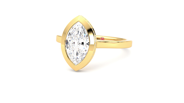 Taylor & Hart Sirius Marquise Engagement Ring 360 degree image 26