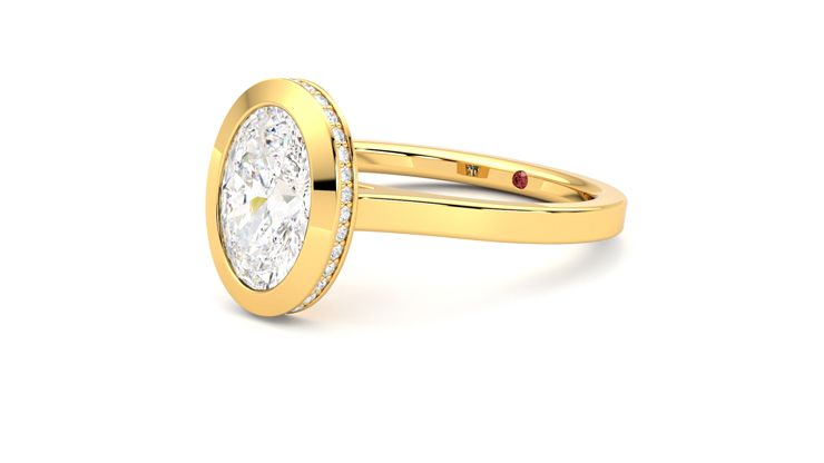 Taylor & Hart Sirius Oval Engagement Ring 360 degree image 24