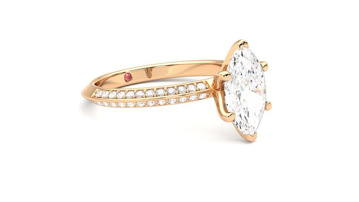 Taylor & Hart Sonder Marquise Engagement Ring 360 degree image 6