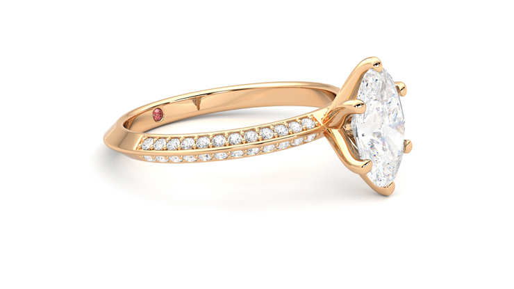 Taylor & Hart Sonder Oval Engagement Ring 360 degree image 7