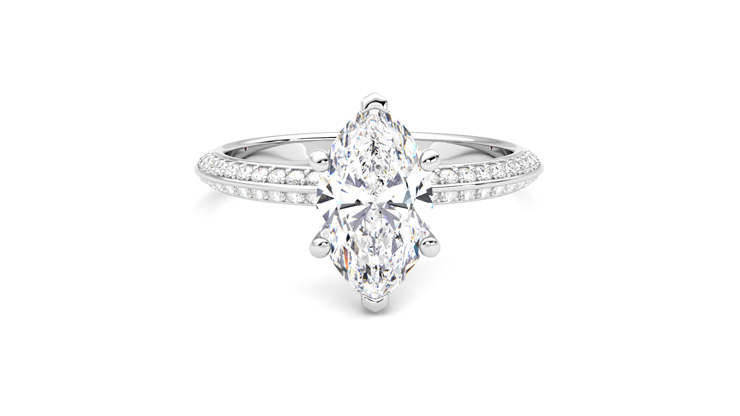 Taylor & Hart Sonder Marquise Engagement Ring 360 degree image 1