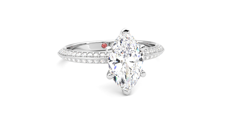 Taylor & Hart Sonder Marquise Engagement Ring 360 degree image 3