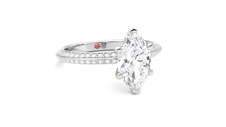 Taylor & Hart Sonder Marquise Engagement Ring 360 degree image 4