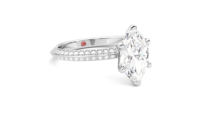 Taylor & Hart Sonder Marquise Engagement Ring 360 degree image 5