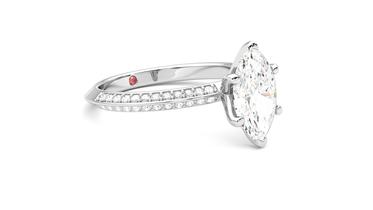 Taylor & Hart Sonder Marquise Engagement Ring 360 degree image 6