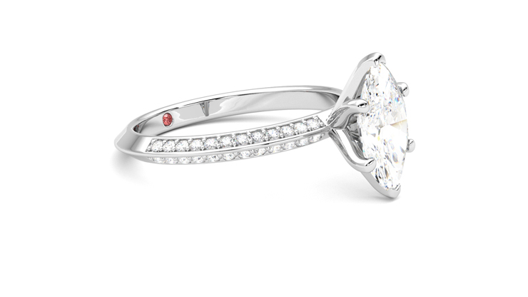 Taylor & Hart Sonder Marquise Engagement Ring 360 degree image 7