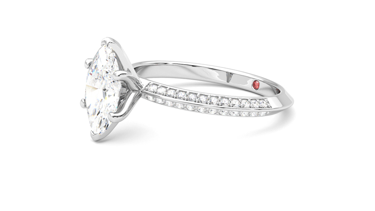 Taylor & Hart Sonder Marquise Engagement Ring 360 degree image 23