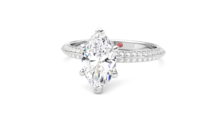 Taylor & Hart Sonder Marquise Engagement Ring 360 degree image 27