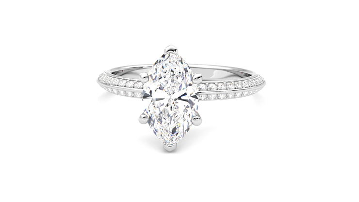 Taylor & Hart Sonder Marquise Engagement Ring 360 degree image 28