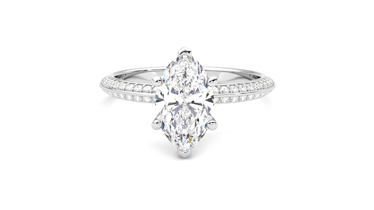 Taylor & Hart Sonder Marquise Engagement Ring 360 degree image 29