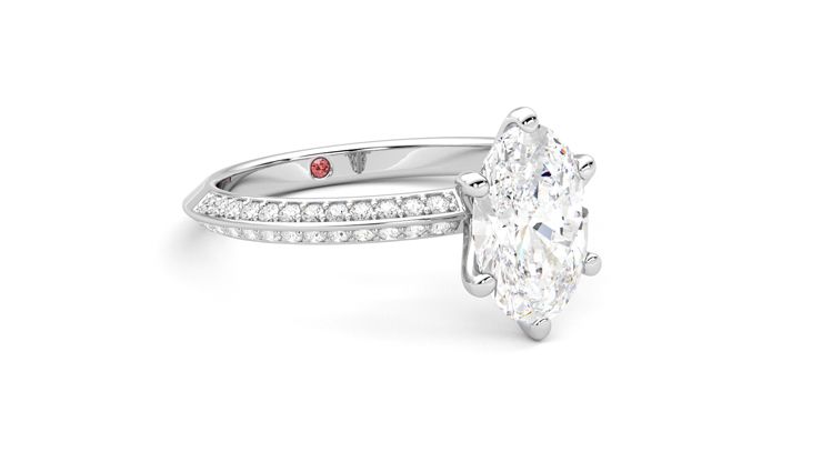 Taylor & Hart Sonder Oval Engagement Ring 360 degree image 5