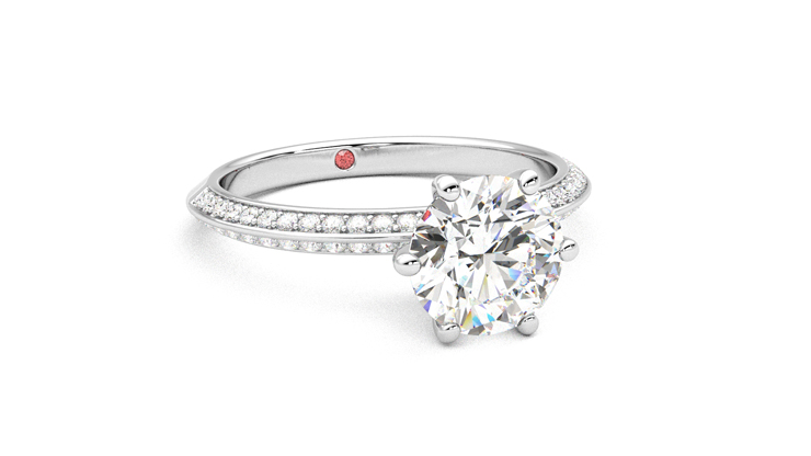 Taylor & Hart Sonder Round Engagement Ring 360 degree image 4
