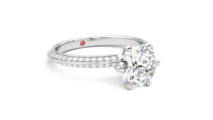 Taylor & Hart Sonder Round Engagement Ring 360 degree image 5