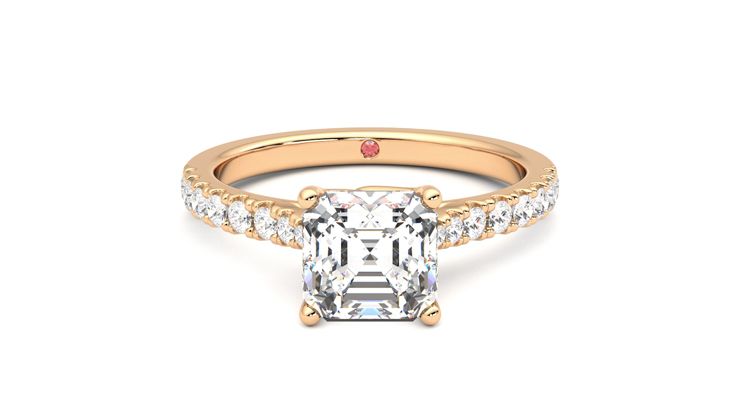 Taylor & Hart Splendor Asscher Engagement Ring 360 degree image 0