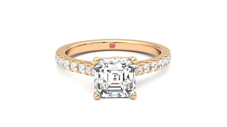 Taylor & Hart Splendor Asscher Engagement Ring 360 degree image 1