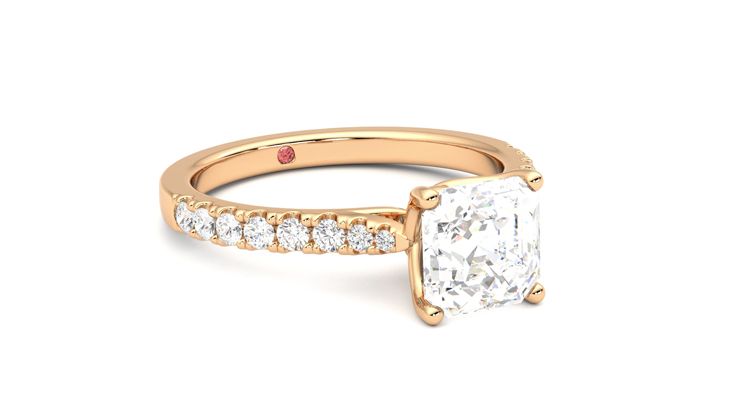 Taylor & Hart Splendor Asscher Engagement Ring 360 degree image 5