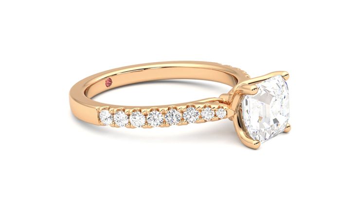 Taylor & Hart Splendor Asscher Engagement Ring 360 degree image 7