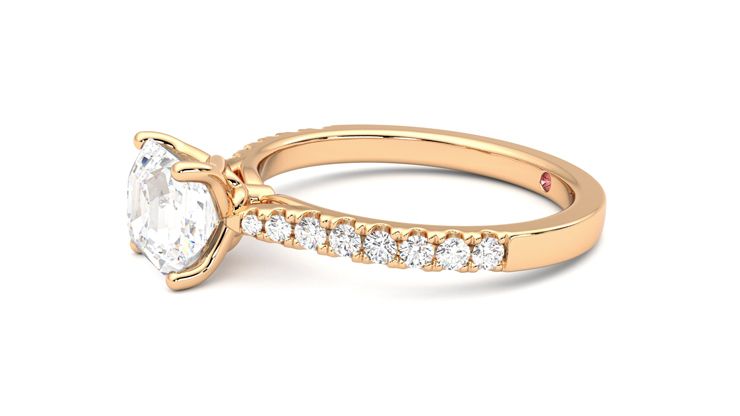 Taylor & Hart Splendor Asscher Engagement Ring 360 degree image 22