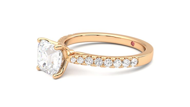 Taylor & Hart Splendor Asscher Engagement Ring 360 degree image 23