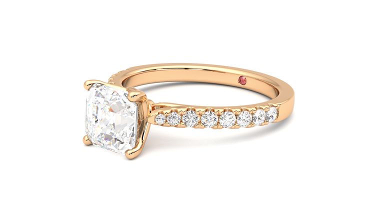 Taylor & Hart Splendor Asscher Engagement Ring 360 degree image 24