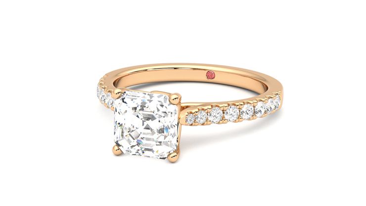 Taylor & Hart Splendor Asscher Engagement Ring 360 degree image 26