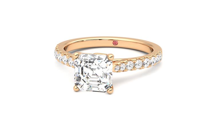 Taylor & Hart Splendor Asscher Engagement Ring 360 degree image 27