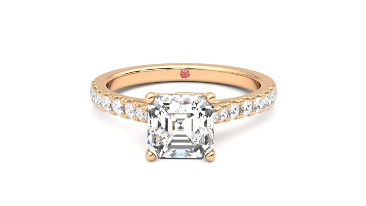 Taylor & Hart Splendor Asscher Engagement Ring 360 degree image 29