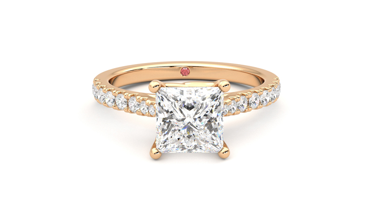 Taylor & Hart Splendor Princess Engagement Ring 360 degree image 1