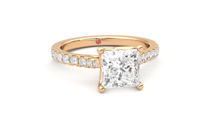 Taylor & Hart Splendor Princess Engagement Ring 360 degree image 3