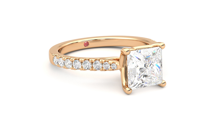 Taylor & Hart Splendor Princess Engagement Ring 360 degree image 5
