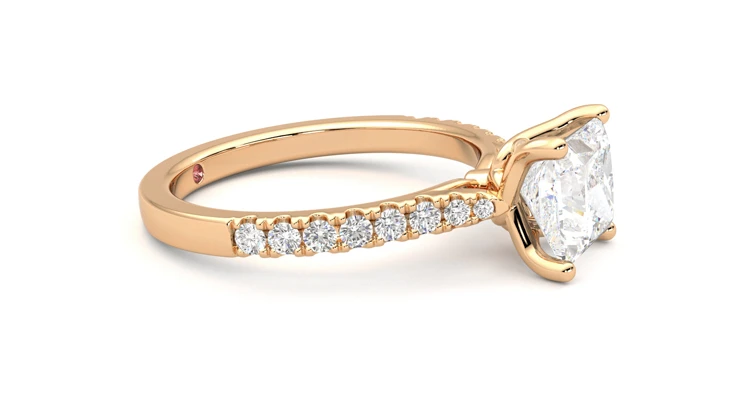 Princess Cut Halo Diamond Ring Set | 2.50 ct F VS1 GIA 18K Rose Gold