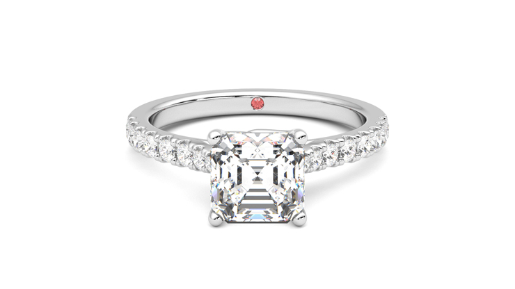 Taylor & Hart Splendor Asscher Engagement Ring 360 degree image 0