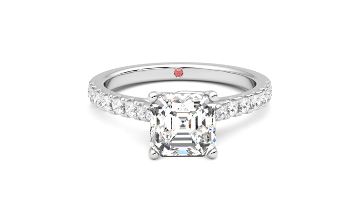 Taylor & Hart Splendor Asscher Engagement Ring 360 degree image 1