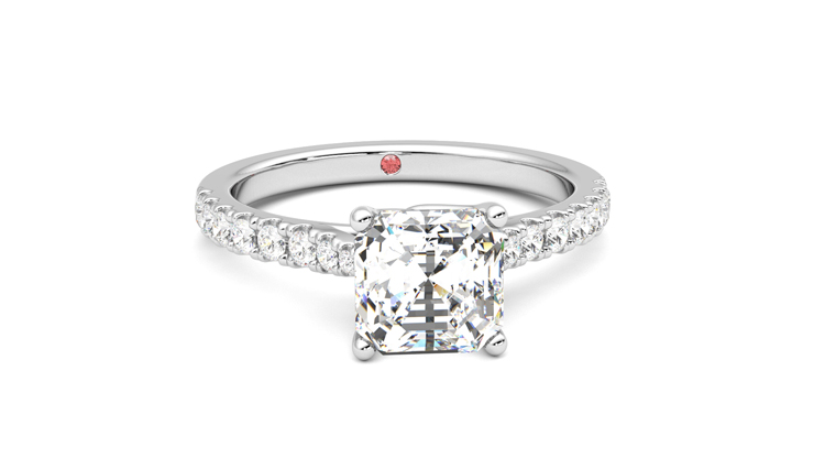 Taylor & Hart Splendor Asscher Engagement Ring 360 degree image 2