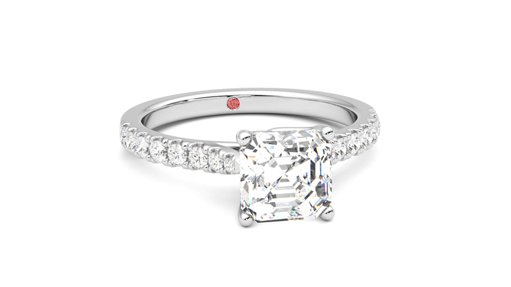 Taylor & Hart Splendor Asscher Engagement Ring 360 degree image 3
