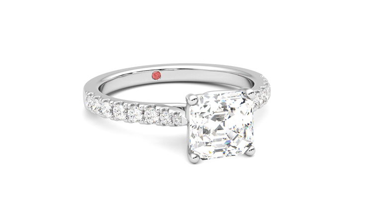 Taylor & Hart Splendor Asscher Engagement Ring 360 degree image 4