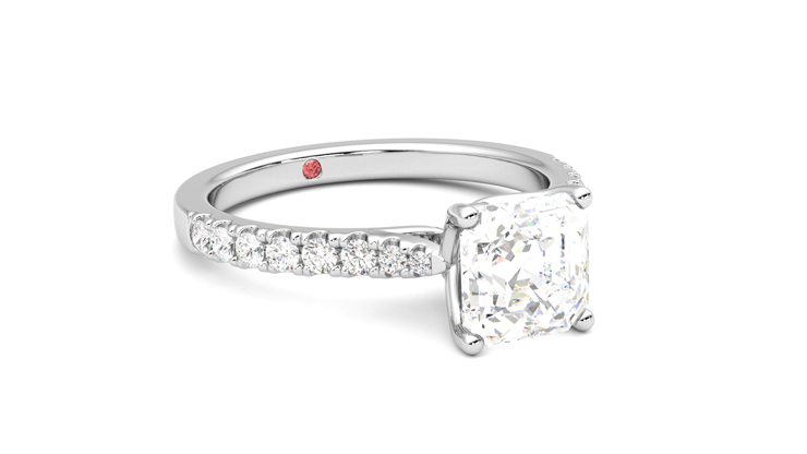 Taylor & Hart Splendor Asscher Engagement Ring 360 degree image 5