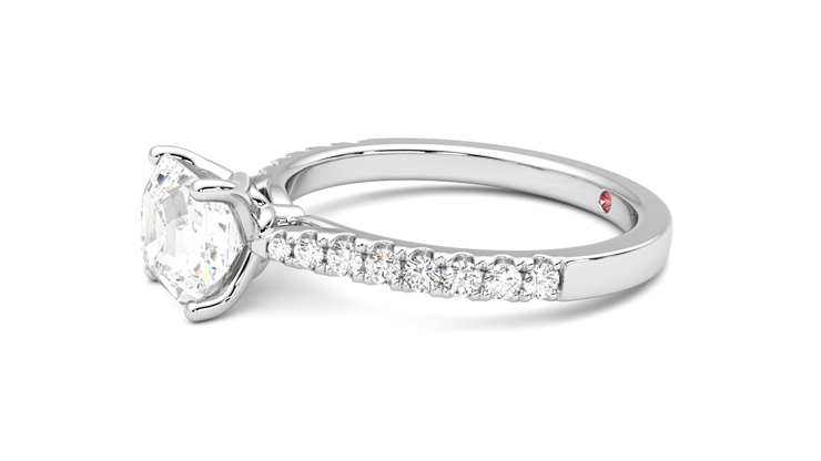 Taylor & Hart Splendor Asscher Engagement Ring 360 degree image 22