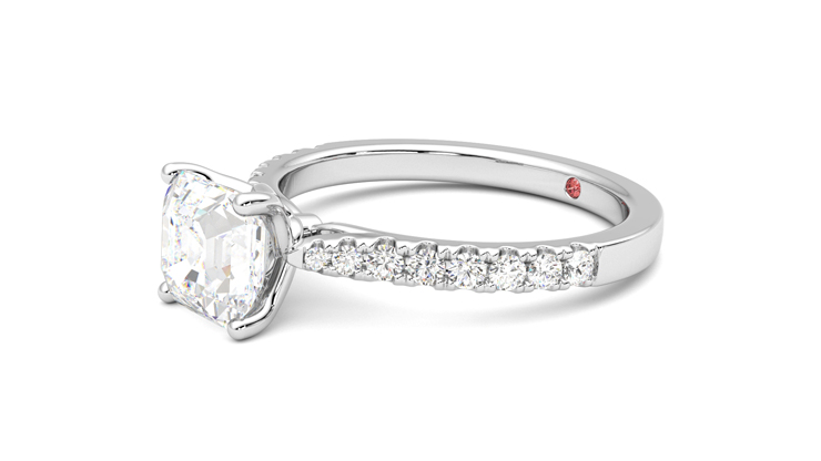 Taylor & Hart Splendor Asscher Engagement Ring 360 degree image 23