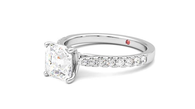 Taylor & Hart Splendor Asscher Engagement Ring 360 degree image 24
