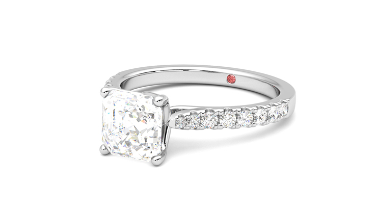 Taylor & Hart Splendor Asscher Engagement Ring 360 degree image 25